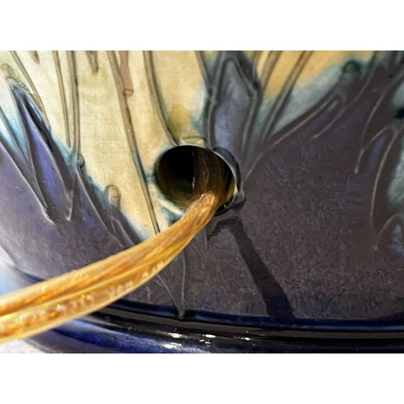 Vintage MOORCROFT POTTERY "BUTTERCUP" ceramic lamp blue with flowers rare! - Picture 3 of 16